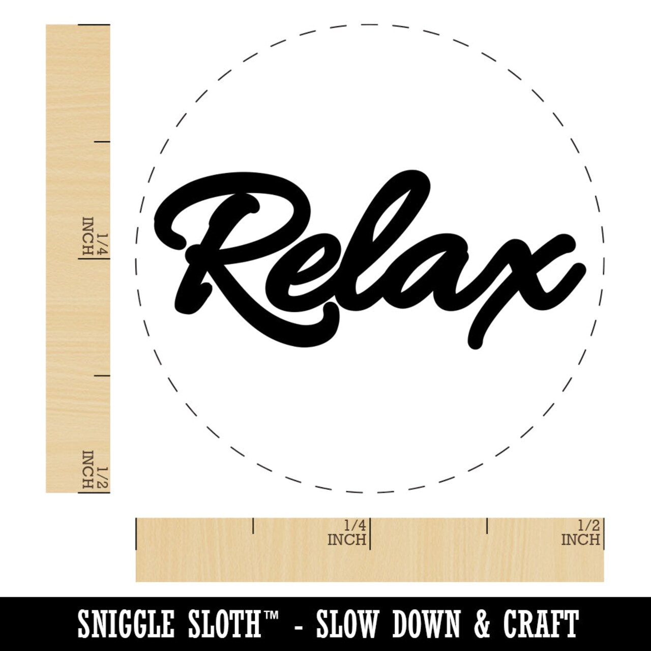 Relax Fun Text Self-Inking Rubber Stamp for Stamping Crafting Planners